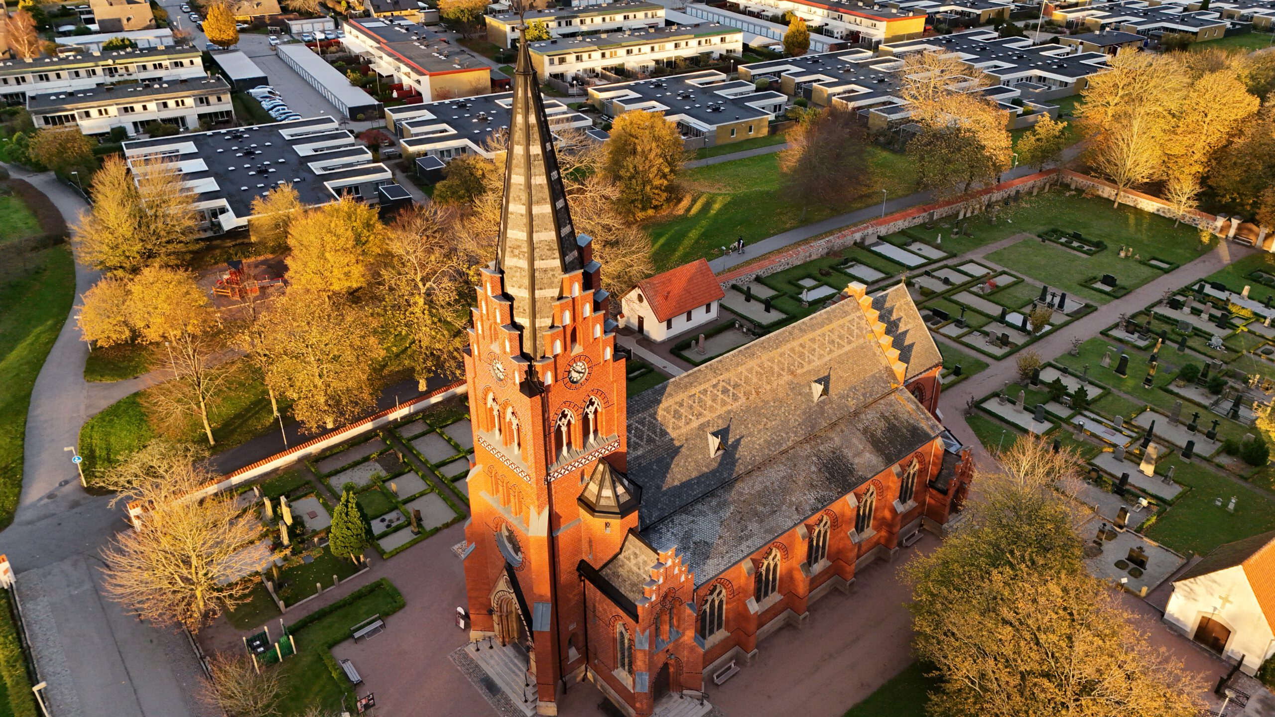 Tygelsjä Kyrka från ovan